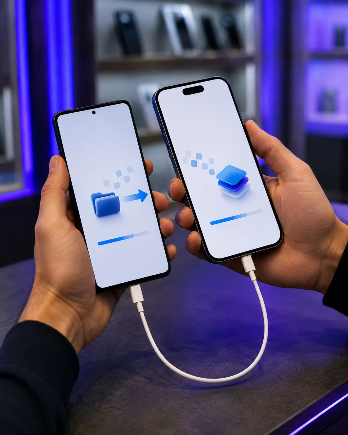 Grafika wpisu: Jak przenieść dane z Androida na iPhone? Instrukcja krok po kroku