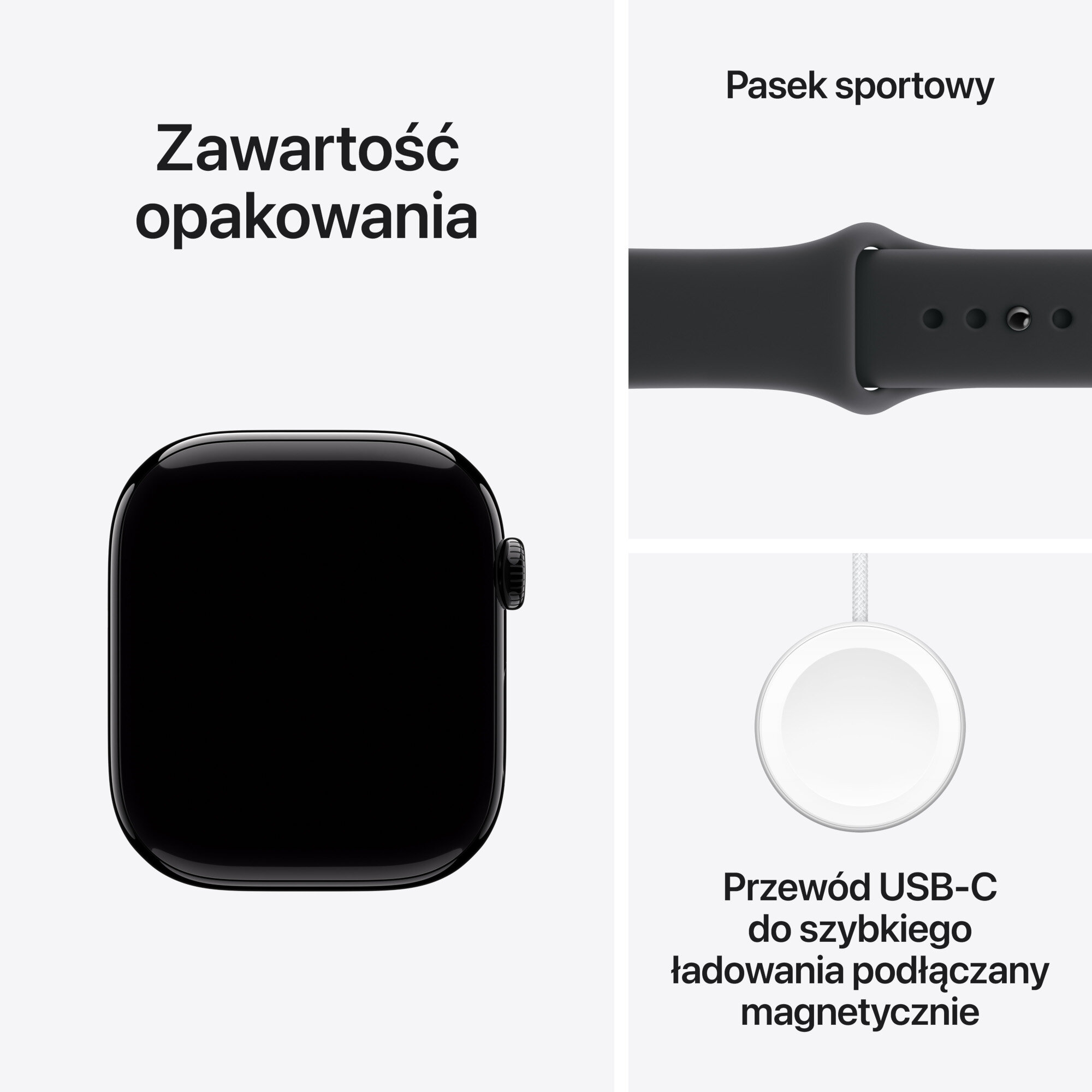APPLE WATCH 11 GPS 46mm A3333 | JET BLACK | M/L | JAK NOWY | BATERIA 100%